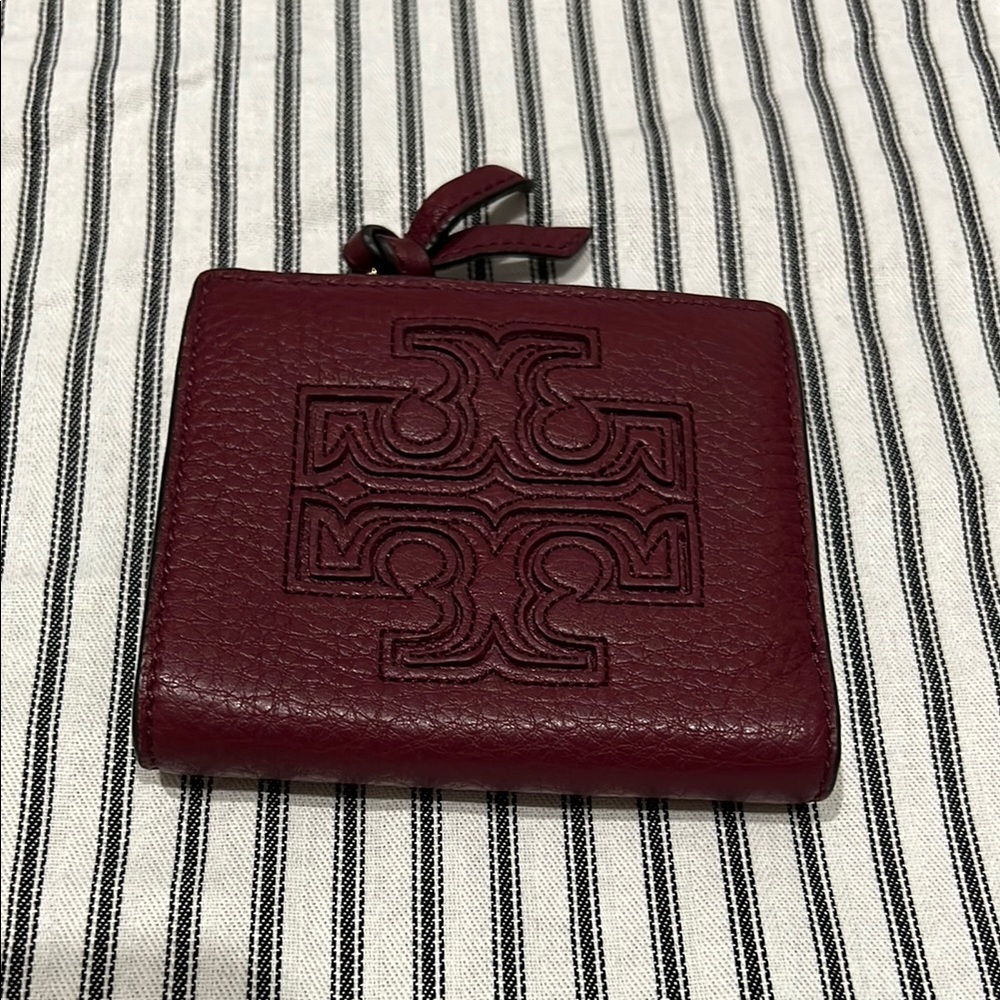 Tory Burch Burgundy Leather Wallet